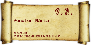 Vendler Mária névjegykártya